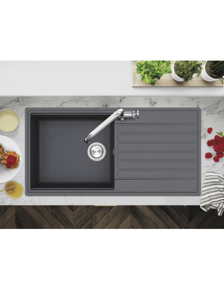 Clearwater Kameo Smart Kitchen Sink Slate 1.0 Granite Quarex 1000x500 KAMD100LSL