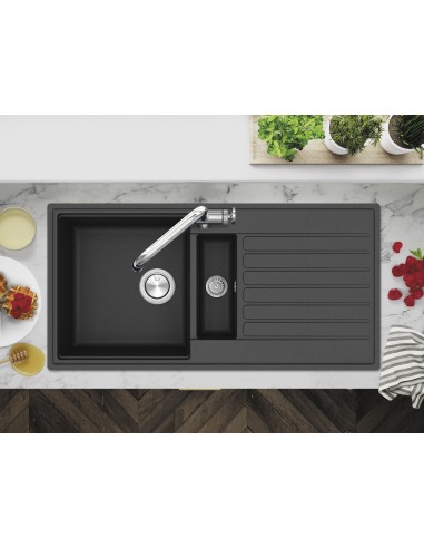 Clearwater Kameo Smart Jet Black Kitchen Sink 1.5 Granite Quarex KAMD150LJT