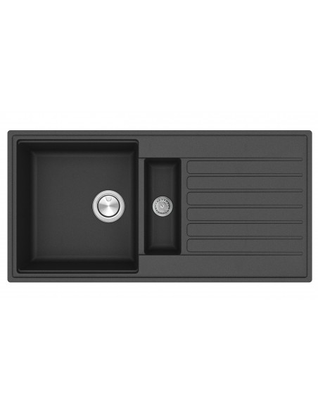 Clearwater Kameo Smart Jet Black Kitchen Sink 1.5 Granite Quarex KAMD150LJT