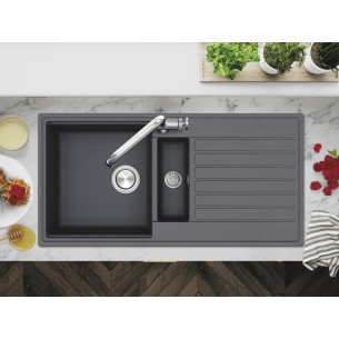 Clearwater Kameo Smart Slate Sink Kitchen 1.5 Granite Quarex 1000x500 KAMD150LSL