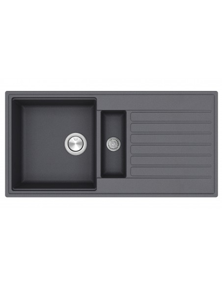Clearwater Kameo Smart Slate Sink Kitchen 1.5 Granite Quarex 1000x500 KAMD150LSL