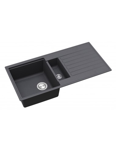 Clearwater Kameo Smart Slate Sink Kitchen 1.5 Granite Quarex 1000x500 KAMD150LSL