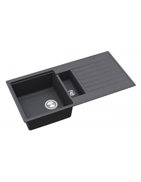 Clearwater Kameo Smart Slate Sink Kitchen 1.5 Granite Quarex 1000x500 KAMD150LSL