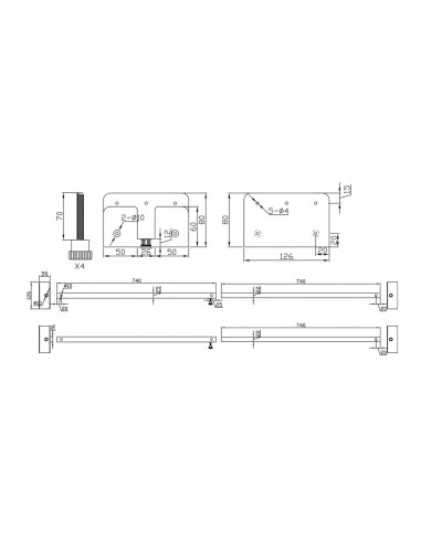 Kitchen Sink Support Bars Large 800 To 1400mm 60Kg Weight Undermount AC-SUP-BARS-LG
