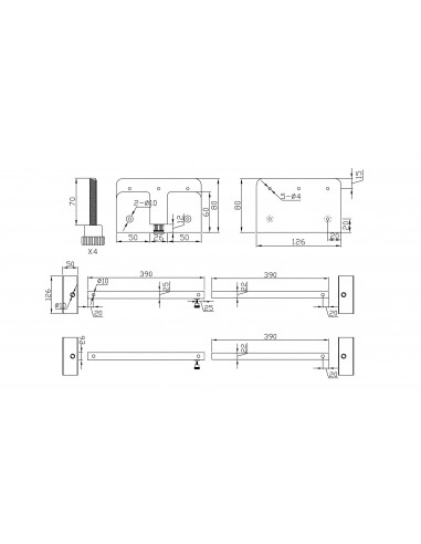 Kitchen Sink Support Bars Small 450 To 700mm 60Kg Weight Undermount/Heavy AC-SUP-BARS-SM