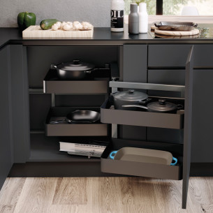 800mm VS Cor Fold Planero Lava Kitchen Swing Out Corner Storage 54813384/5