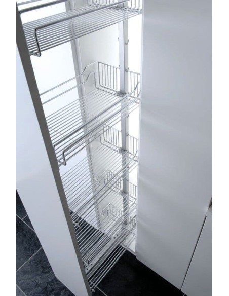 300mm Kessebohmer Larder Chrome Kitchen Tall 1800-2200mm Dispensa KLF300FESC