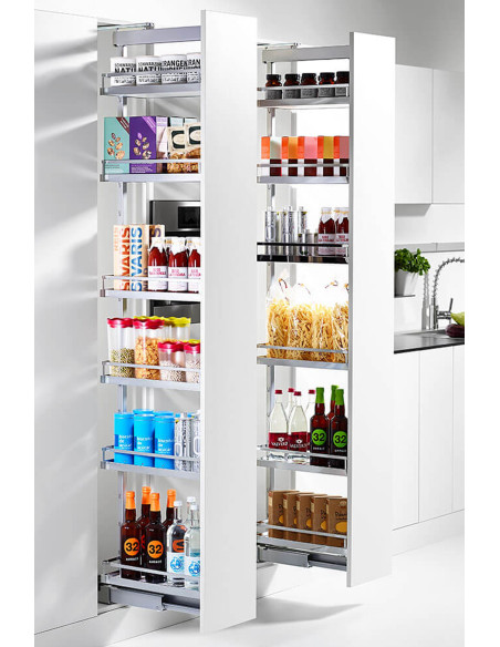 400mm Kessebohmer Kitchen Larder Tall Pull Out Style Dispensa KASLF400FESC