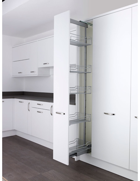 500mm Kessebohmer Larder Chrome Classic Kitchen Pull Out Dispensa KLF500FESC