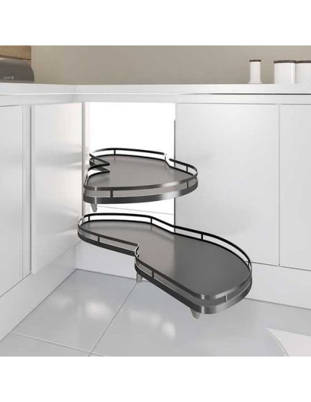 450mm Kessebohmer LeMans Corner Kitchen Carousel Anthracite Arena KSA2LM450A Right Hand