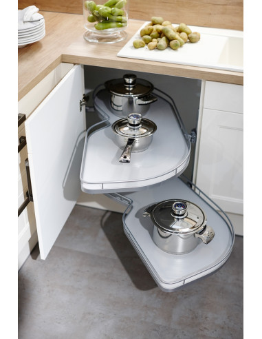 450mm Kessebohmer LeMans Arena Kitchen Corner Carousel Silver KLM450SILV Right Hand