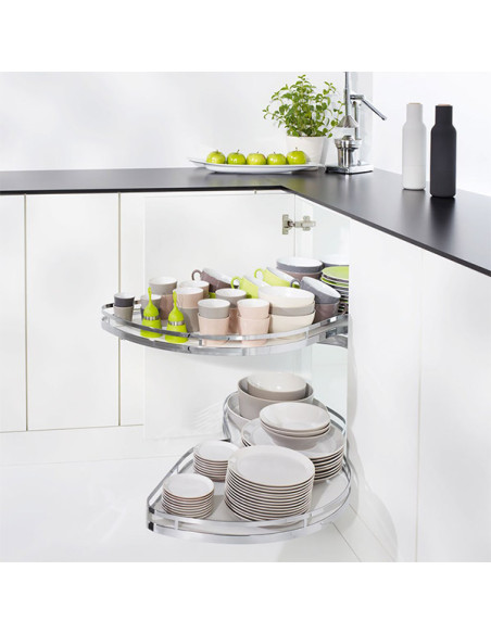 450mm Kessebohmer LeMans Kitchen Corner Carousel Style Chrome Swing