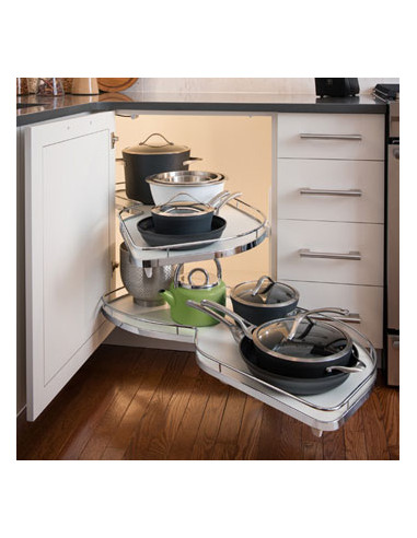 500mm Kessebohmer LeMans Arena Chrome Kitchen Corner Carousel Storage K2LM500SC Right Hand