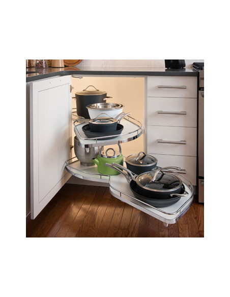 600mm Kessebohmer LeMans Corner Kitchen Carousel Arena Chrome K2LM600SC Right Hand