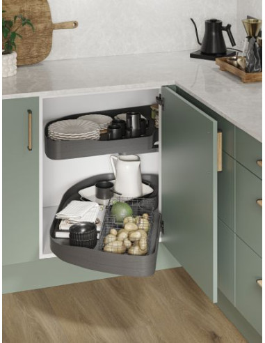 Ninka Trigon Kitchen Corner Carousel LH 1000mm Storage Anthracite TL.50.01.G