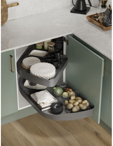 Ninka Trigon Kitchen Corner Carousel LH 1000mm Storage Anthracite TL.50.01.G