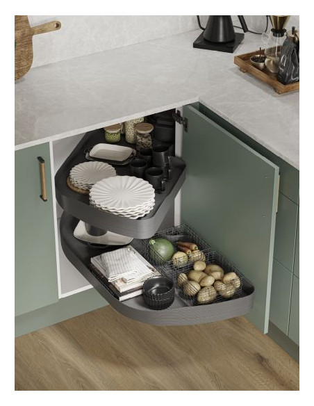 Ninka Trigon Kitchen Corner Carousel LH 1000mm Storage Anthracite TL.50.01.G