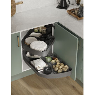 Ninka Trigon Corner Carousel LH 600mm Kitchen Storage Anthracite TL.60.01.G 2