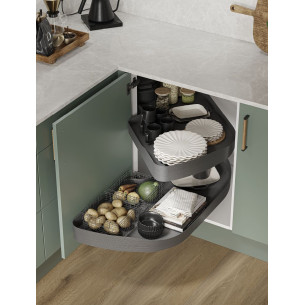 Ninka Trigon Kitchen Corner Carousel RH 1000mm Storage Anthracite TR.50.01.G