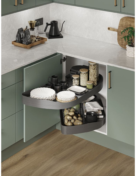 Ninka Trigon Kitchen Corner Carousel RH 1000mm Storage Anthracite TR.50.01.G