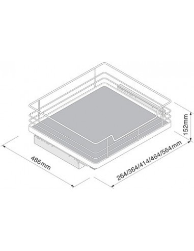 300mm Internal Kitchen Drawer Soft Closing Single Pull-Out Hinged Door  IP4IP300 Or IP4IP300X3