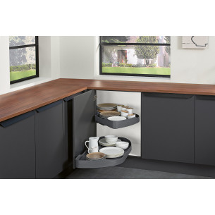 Ninka Trigon Kitchen Corner Carousel RH 1000mm Storage Anthracite TR.50.01.G 2
