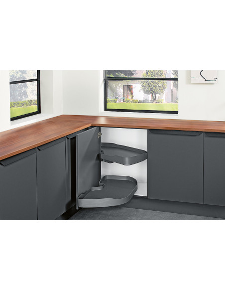 Ninka Trigon Corner Carousel RH 600mm Kitchen Storage Anthracite TR.60.01.G