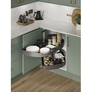 Ninka Trigon Corner Carousel RH 600mm Kitchen Storage Anthracite TR.60.01.G