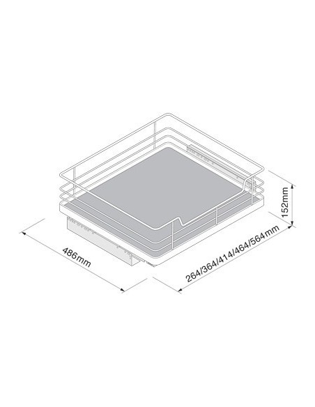 900mm Internal Kitchen Drawer Soft Closing Single Pull Out Hinged Door IP4IP900