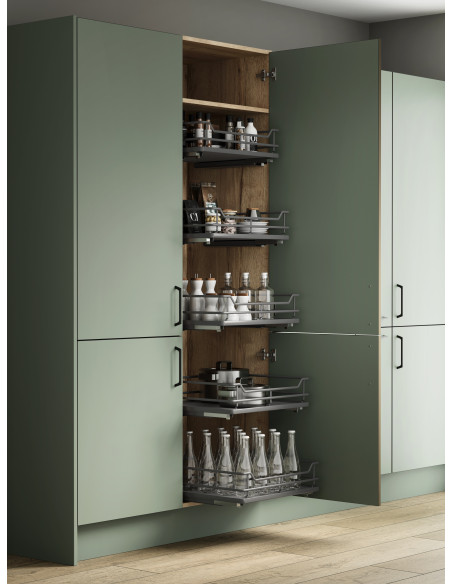 300mm Tall Internal Drawers X5 Kitchen Storage Kit Mat Anthracite IP4IP300KIT