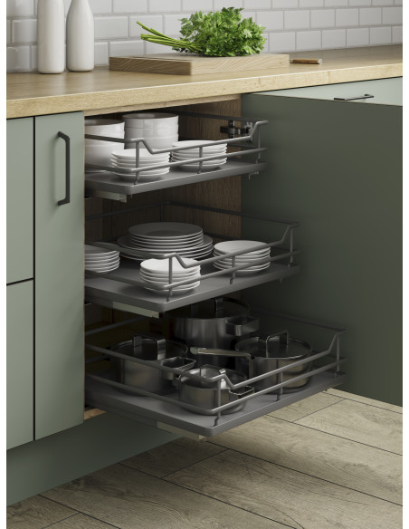 1000mm Internal Drawers X5 Tall Kitchen Storage Kit Mat Anthracite IP4IP1000KIT