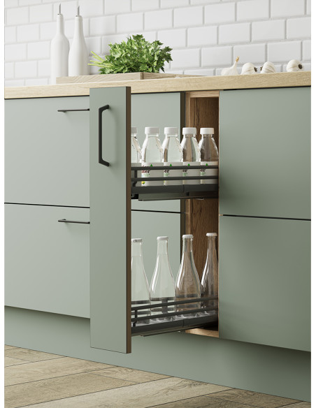 150mm Kitchen Base Anthracite Mat Kitchen Pull Out Storage Innostor IP4B150