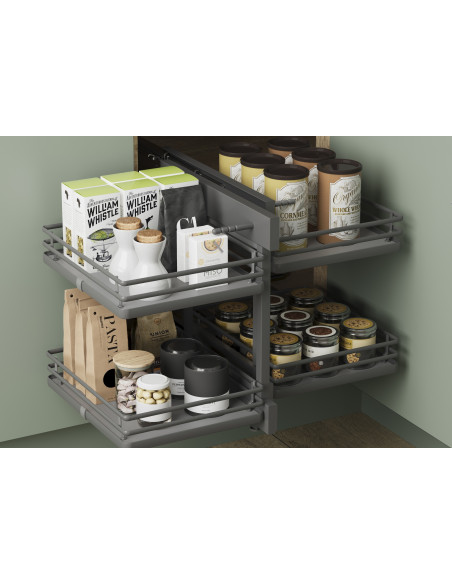 1000mm Blind Corner Optimiser Kitchen Storage Mat Anthracite Innostor IP4BCO10