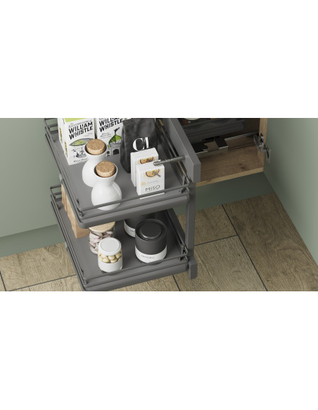1000mm Blind Corner Optimiser Kitchen Storage Mat Anthracite Innostor IP4BCO10