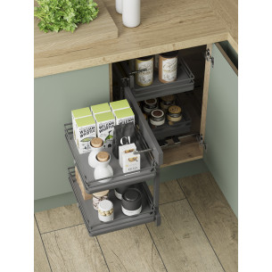 800mm Blind Corner Optimiser Kitchen Storage Mat Anthracite Innostor IP4BC08