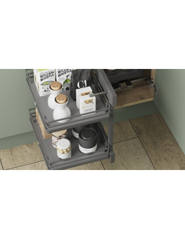 800mm Blind Corner Optimiser Kitchen Storage Mat Anthracite Innostor IP4BC08