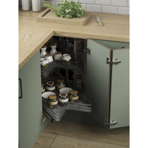 900mm Ultimate Corner Carousel L Shape Kitchen Storage Anthracite IP4UCL9 2