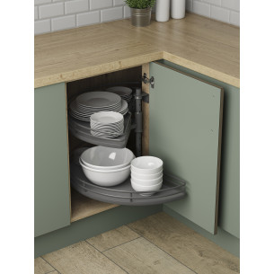 900mm 1/2 Corner Carousel Kitchen Storage Independent Shelves IP4CC290 2