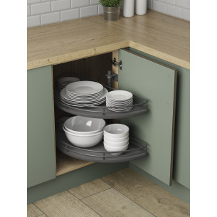 900mm 1/2 Corner Carousel Kitchen Storage Independent Shelves IP4CC290