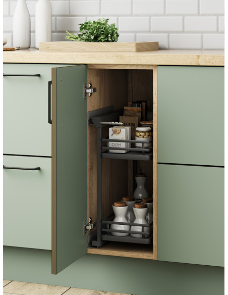400mm Pull-Out Base Storage Kitchen Double Tier Innostor Anthracite  IP4B400