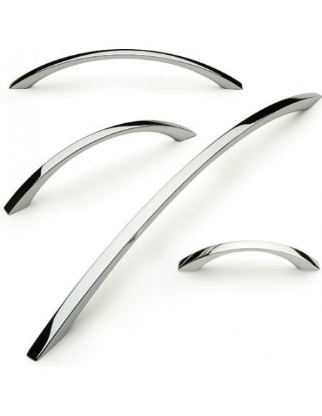 Modern Bow Handle 64-288mm Centres Polished Chrome Finish 4 Sizes