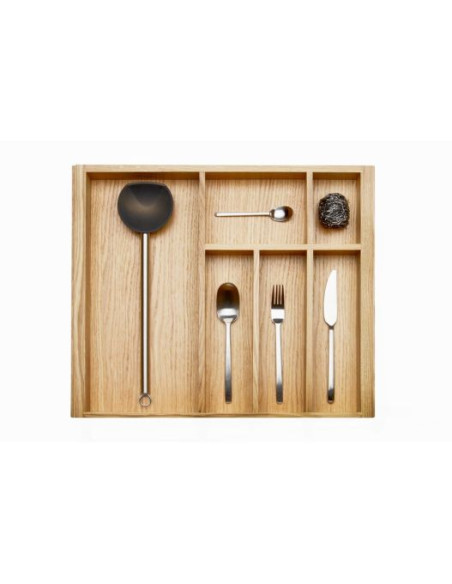 600mm Oak Cutlery Tray Insert Kitchen Storage 473mm Depth Woodline 562-0221