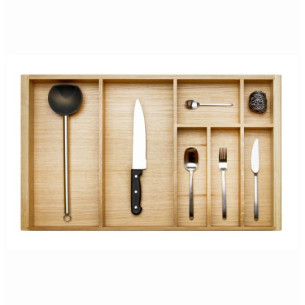 800mm Oak Cutlery Tray Insert Kitchen Storage 473mm Depth Woodline 562-0222 2