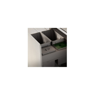 600mm Gollinucci Waste Bin Kitchen Pull- Out 75L Large Quad Container 581-GY 2