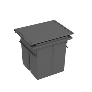 600mm Kitchen Waste Bin Blum Legrabox Gollinucci 80L Double Containers 571/6050-GY 2