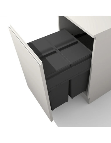 500mm Gollinucci Waste Bin 80L Soft-Closing Pull-Out Grass Runners  580PL/50GY