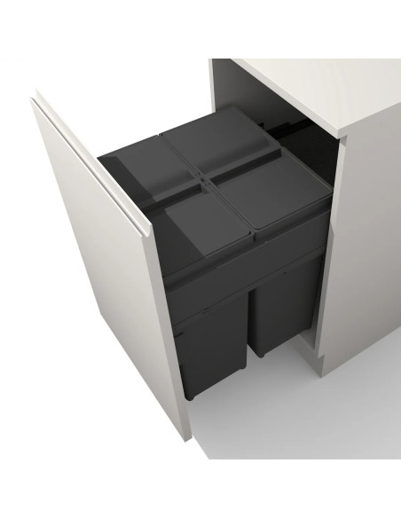 500mm Gollinucci Waste Bin 80L Soft-Closing Pull-Out Grass Runners  580PL/50GY