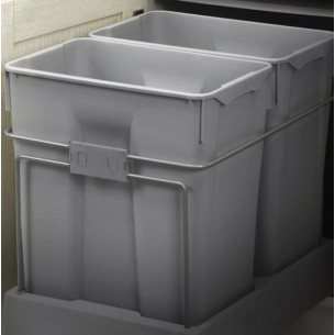 Gollinucci Hinged Waste Bin 70L 450mm Kitchen Doors Double Containers 550GY 2