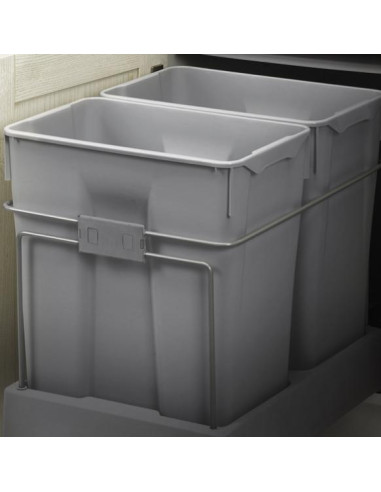 Gollinucci Hinged Waste Bin 70L 450mm Kitchen Doors Double Containers 550GY