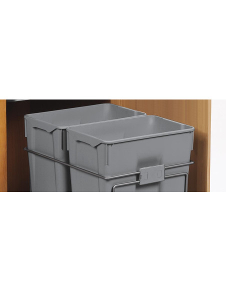 450mm Gollinucci Waste Bin 70L Kitchen Hinged Door Double Containers